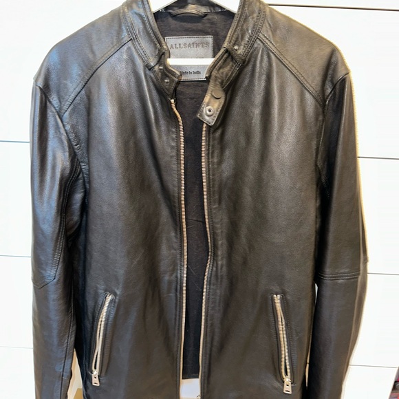 All saints men’s Cora leather jacket xl - Picture 6 of 8